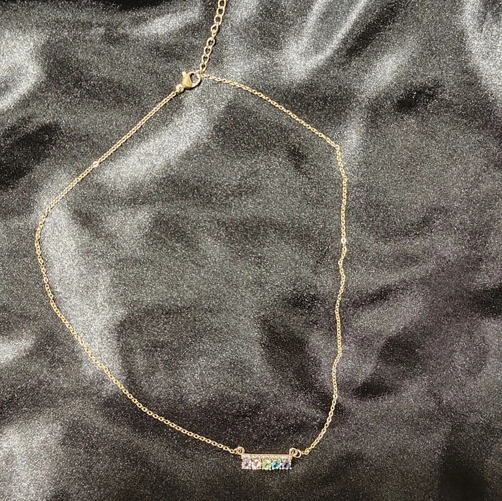 Rainbow Zircon Necklace - Picture 2 of 3